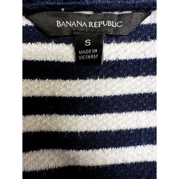 Banana Republic Sz S Navy and Cream Striped Textured Nautical Bateau Sweater - Picture 3 of 4